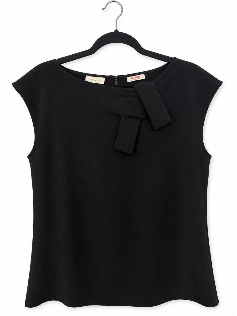 The Limited Scandal Collection Black Bow Blouse L Nwt